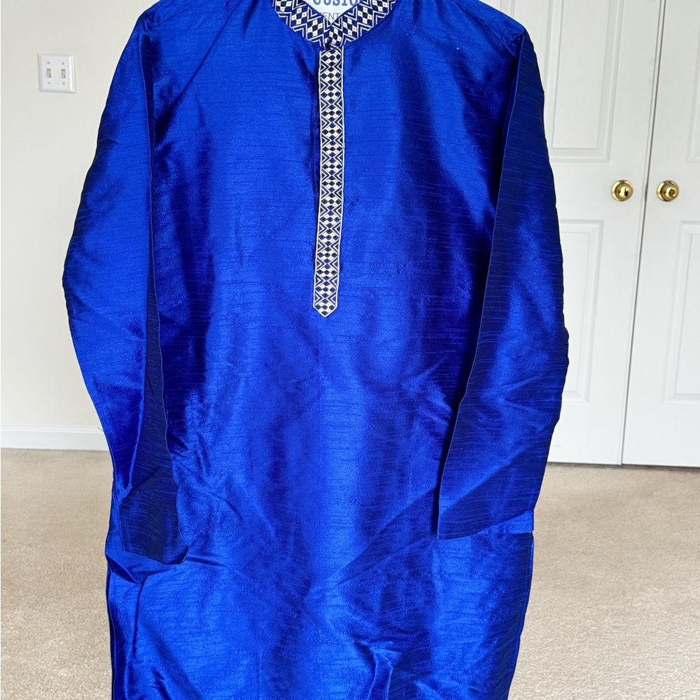 Blue Embroidered Kurta - Indian Wedding